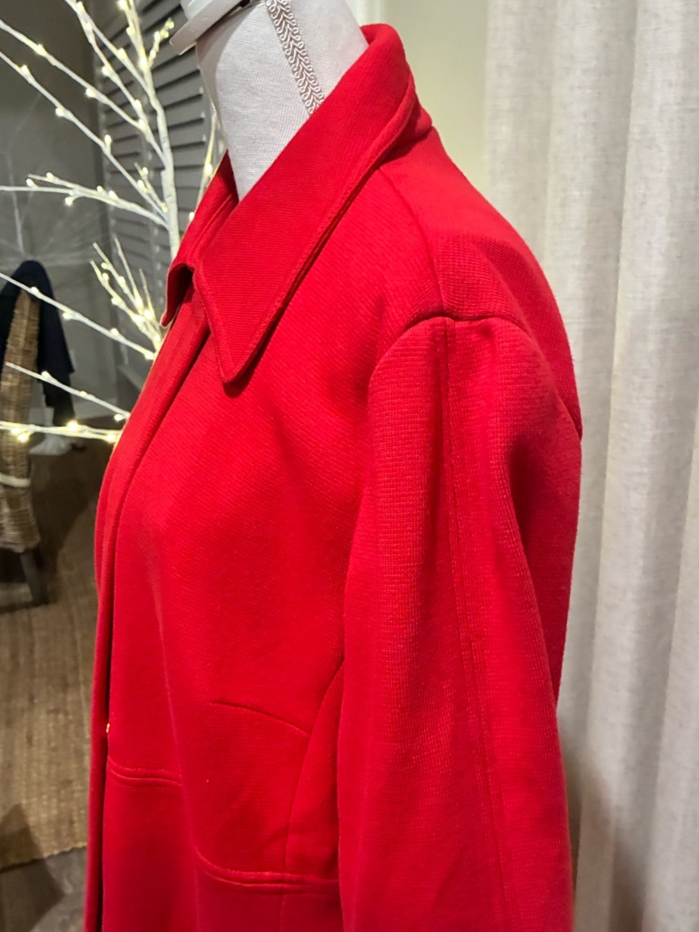 ❤️ INC International Concepts Red Jacket XL Ruffle Tiered Sleeve ❤️ - Picture 6 of 7